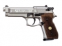 Пневматический пистолет Beretta M92 FS. Отделка никель + орех (Umarex)